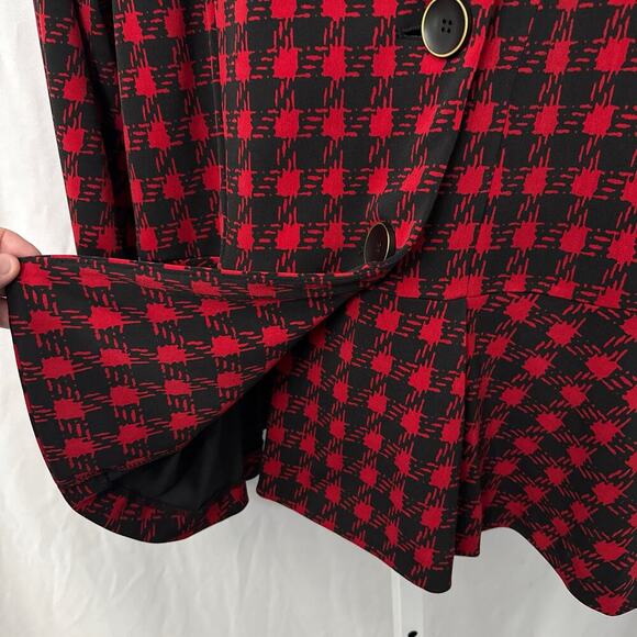 Susan Graver Printed Asymmetrical Peplum Jacket Large - Picture 8 of 11